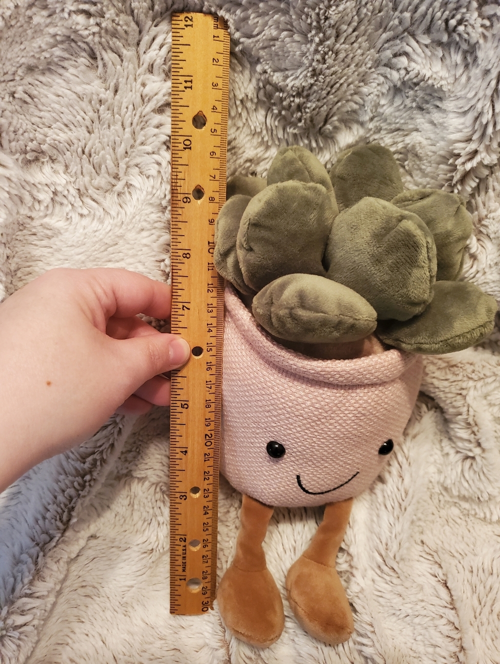 CE Succulent Plush Sitting Shelf Potted Soft Plant 10" Cottagecore Decor - Picture 8 of 8